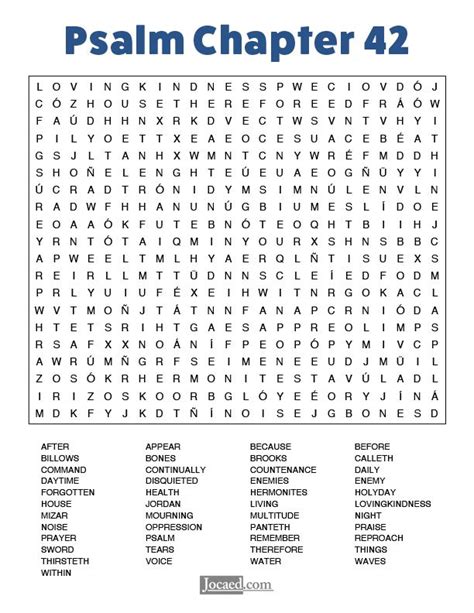 Sopa De Letras Salmos Capítulo 42 Word Search Psalms Chapter 42