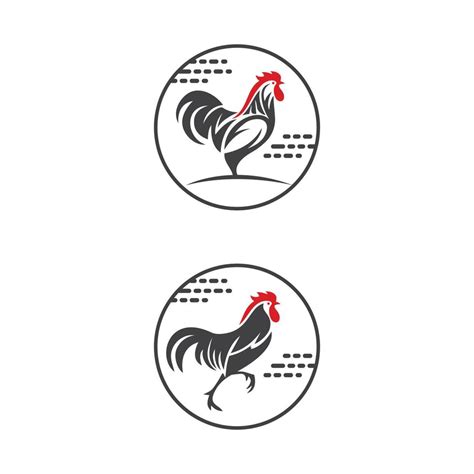 Rooster. Cock. Abstract rooster logo icon. Red rooster as symbol ...