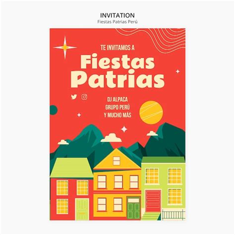 Plantilla de invitación de fiestas patrias perú Archivo PSD Gratis