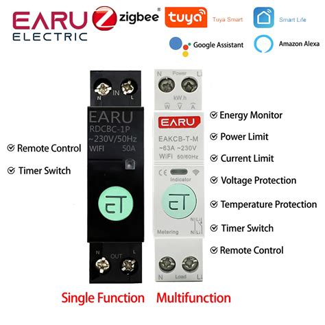 Zigbee Disyuntor Inteligente Tuya Wifi Protecci N Contra Sobrecorriente