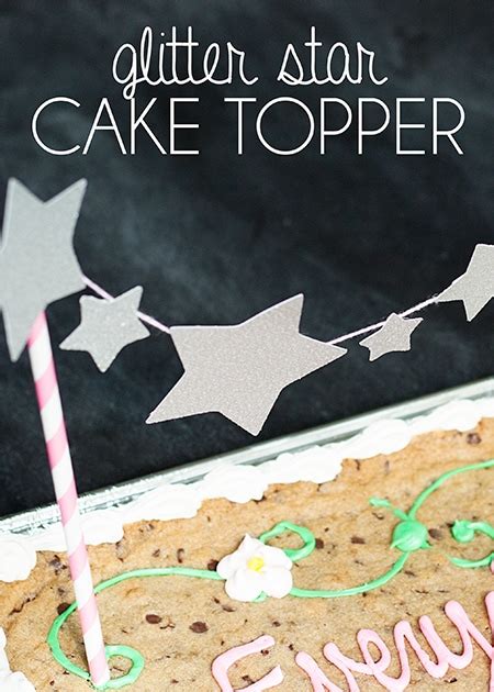 Glitter Star Cake Topper A Quick Diy That Dazzles She Anne