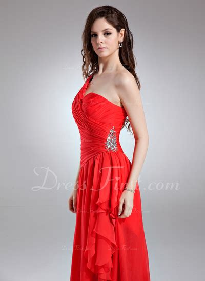 A Lineprincess One Shoulder Asymmetrical Chiffon Prom Dress With