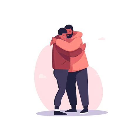 Premium Photo People Hugging Flat Illustration Vector