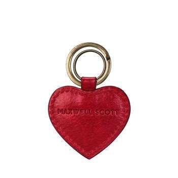 Red Heart Shaped Leather Key Ring The Mimi By Maxwell Scott