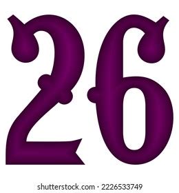 Purple Number Twenty Six Vector Illustration Stock Vector Royalty Free