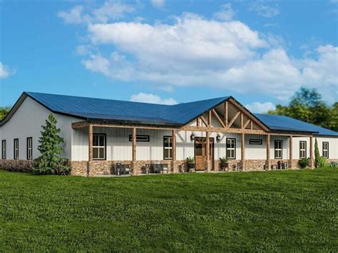 Country Style Bedroom Story House With Deep Front Porch Floor