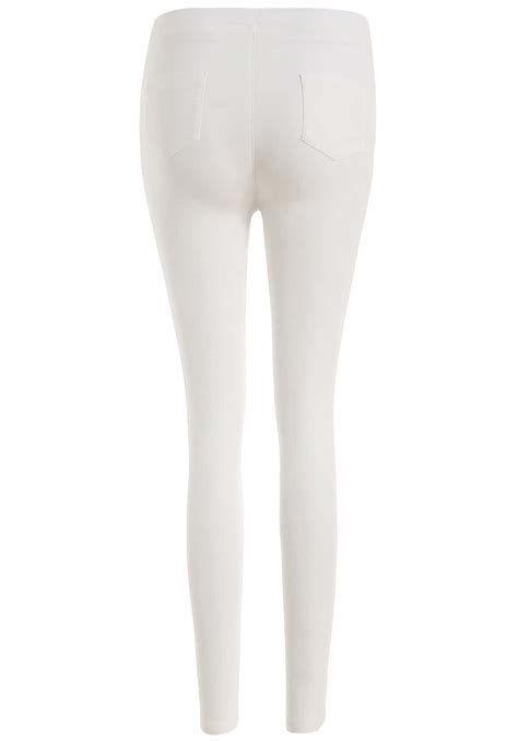 Cut Out Slim White Pantfor Women Romwe