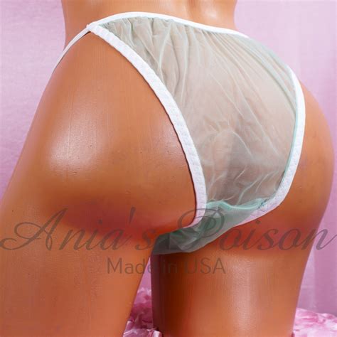 Sissy Mens Manties Sheer Nylon Chiffon Brazilian Cut Cheeky Butt Pouch