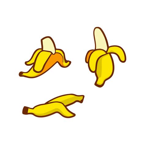 Banana Flat Design Fruit Icon Banana Icon Set Vector Vector