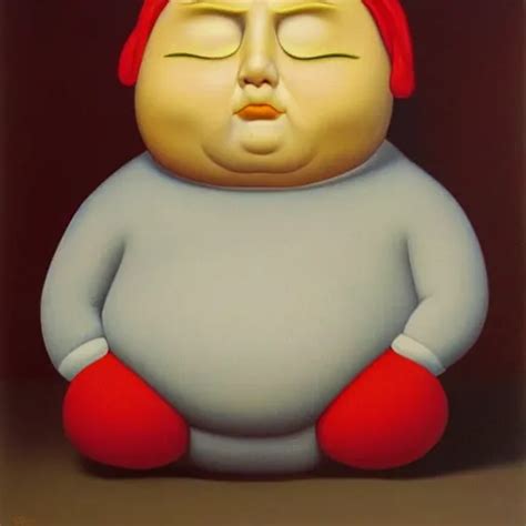 A Fernando Botero Painting Of Eric Cartman Oil On Stable Diffusion