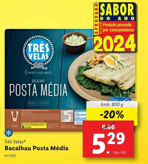 Promo O Tr S Velas Bacalhau Posta M Dia Emb G Em Lidl