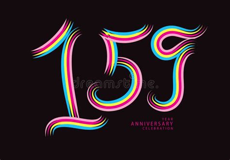 159 Number Design Vector Graphic T Shirt 159 Years Anniversary