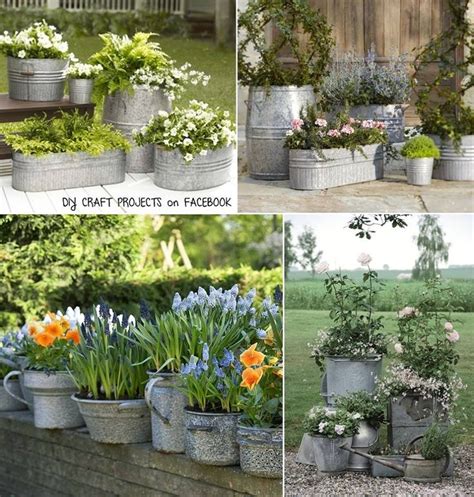 Galvanized Metal Tubs, Buckets, & Pails as Planters | Backyard garden ...