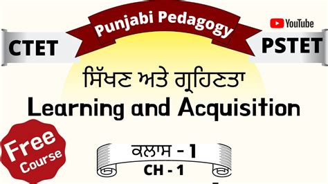 Punjabi Pedagogy Learning And Acquisition Ctet Punjabi Pedagogy