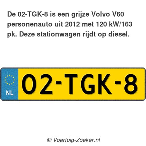 Kenteken Tgk Volvo V Auto Tgk Voertuig Zoeker Nl