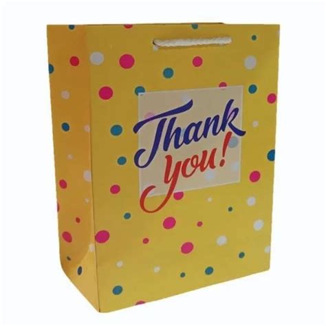 Yellow Base Yellow Printed Paper Gift Bag For Gifting Kg At Rs