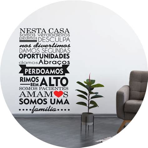 Adesivo de parede decorativo Frase Nesta Casa Coração Elo7