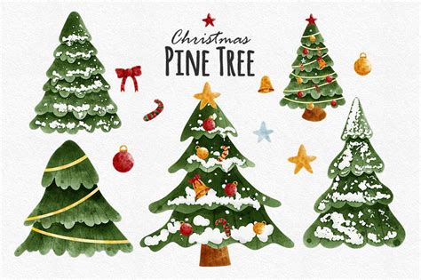 Christmas Pine Tree Clipart Graphic By Designbible · Creative Fabrica