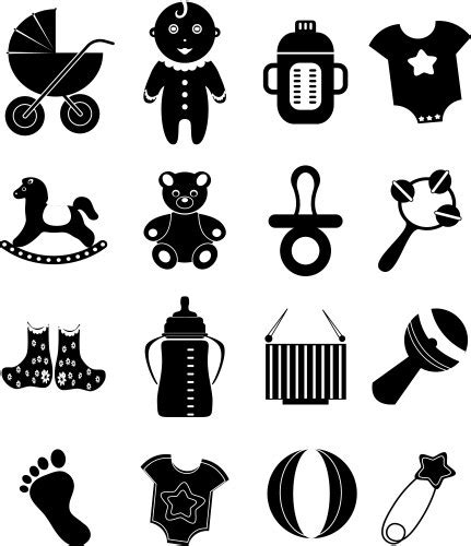 Baby Icons Royalty Free Vector Image Vectorstock