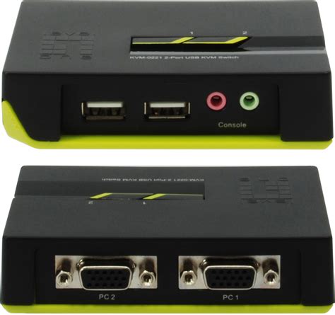 LevelOne KVM 0221 2 Port USB VGA KVM Switch Audio Support