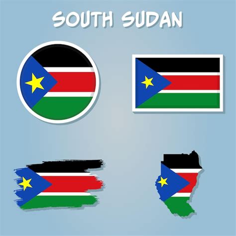 Premium Vector South Sudan National Flag Map Design Illustration Of