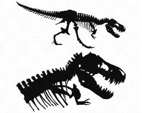 Dinosaur Bones Svg, Dino Skeleton Clipart, T-rex Png, Dxf, Eps - Etsy