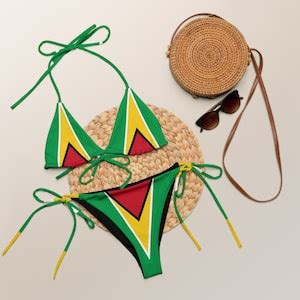 Guyana Flag String Bikini Swimsuit Etsy