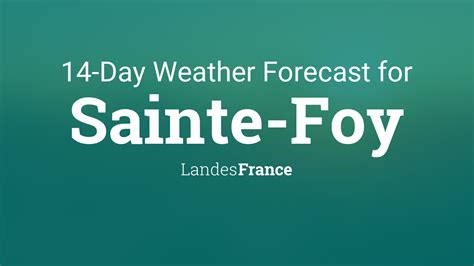 Sainte Foy Landes France 14 Day Weather Forecast