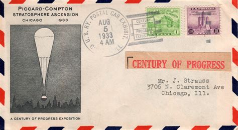 Piccard Compton Stratosphere Ascension Airmail American