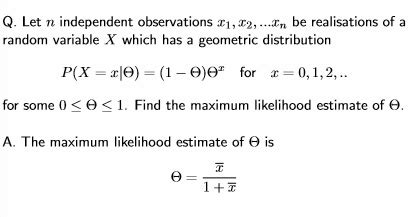 Probability Maximum Likelihood Estimate Geometric Mathematics Stack