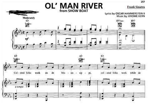 Frank Sinatra-Ol Man River Free Sheet Music PDF for Piano | The Piano Notes