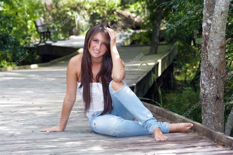 Beautiful Teen Brunette Outdoors Stock Photo By Csproductions
