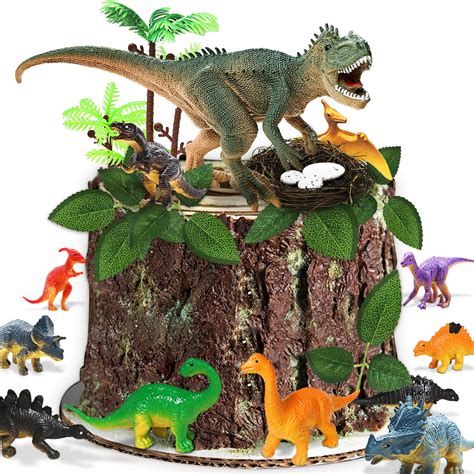 Snapklik Newmemo Dinosaur Cake Topper 26pcs Dino Cake Cupcake Toppers