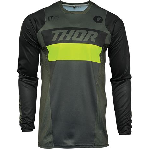 Thor Maglia MX Pulse Racer Army Green Acid Yellow Maciag Offroad