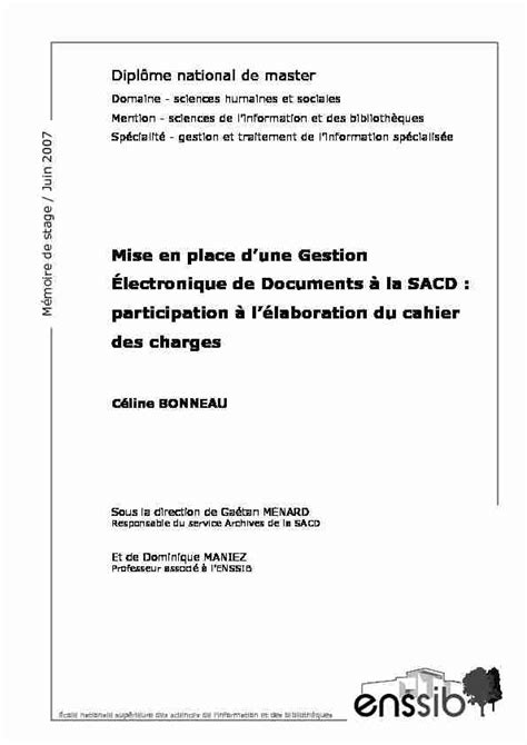 PDF Mise en place dune Gestion Électronique de Documents à Enssib