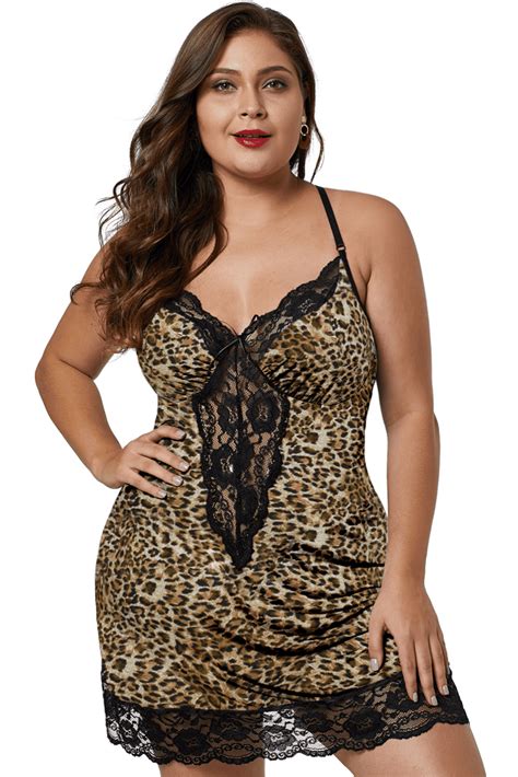 LAKIDAY Sexy Lingerie For Women Plus Size Venecia Chemise With Lace Trim 1X 5X Walmart