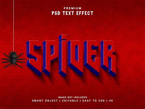 Premium Psd Spider Text Effect 3d Realistic Mockup