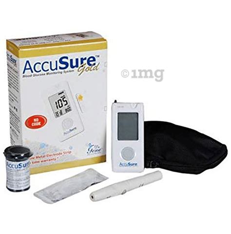 Accusure Gold Blood Glucose Monitoring System Glucometer With Test