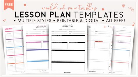 Free Printable Customizable Weekly Lesson Plan Templates 46 Off