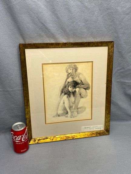 Robert Crowl Pencil Drawing - Dixon's Auction at Crumpton