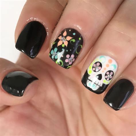 Halloween Sugar Skull Nail Art Design Skull Nails Sugar Skull Nails