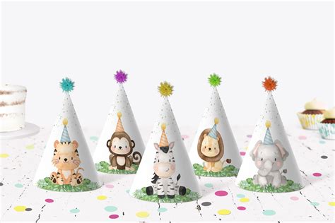 Safari Party Hats Safari Animals Birthday Decorations Boy Etsy