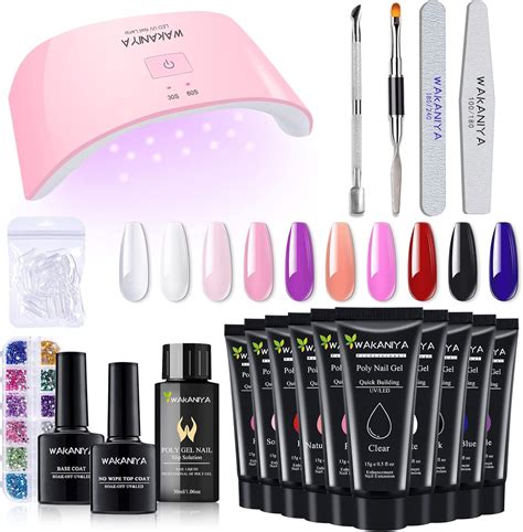 Polygel Nail Kit With Uv Lamp Color Poly Extension Gel Nail Kit