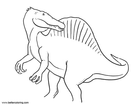 Spinosaurus Coloring Pages Looking Back Free Printable Coloring Pages