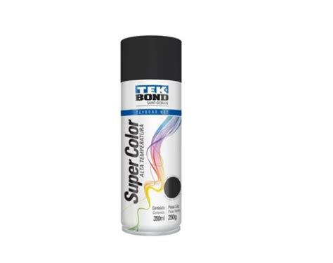 Tinta Spray Preto Brilhante Alta Temperatura Ml Tek Bond Multilar