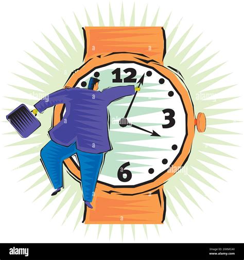 Clip Art Of Businessman Checking The Time On His Wrist Watch Stock
