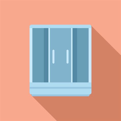 Domestic Shower Cabin Icon Flat Vector Room Bath 15150476 Vector Art