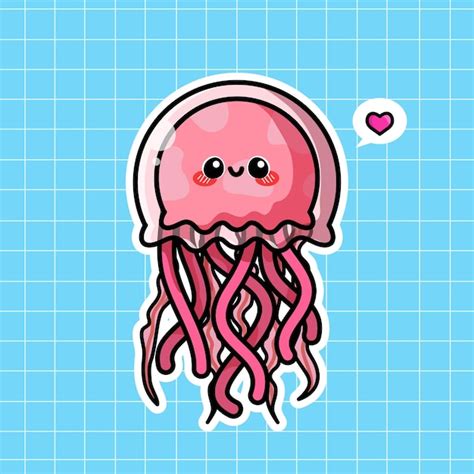 Premium Vector Cute Jellyfish Vector Illustration