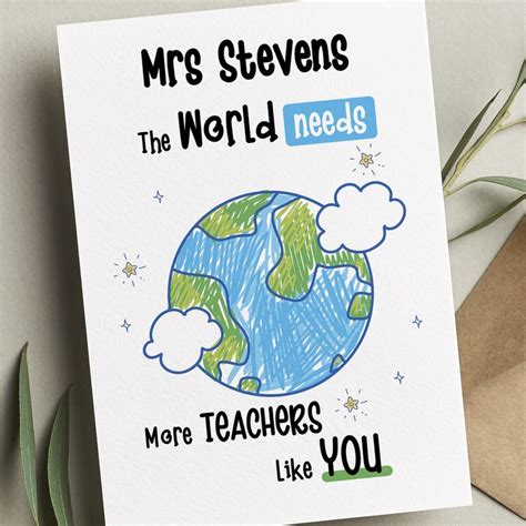 Teacher Card The Best Teacher In The World Card Happy Teachers Day