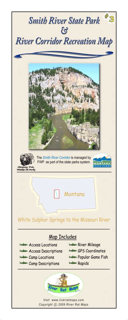 Smith River Map by River Rat Maps is detailed, durable and waterproof